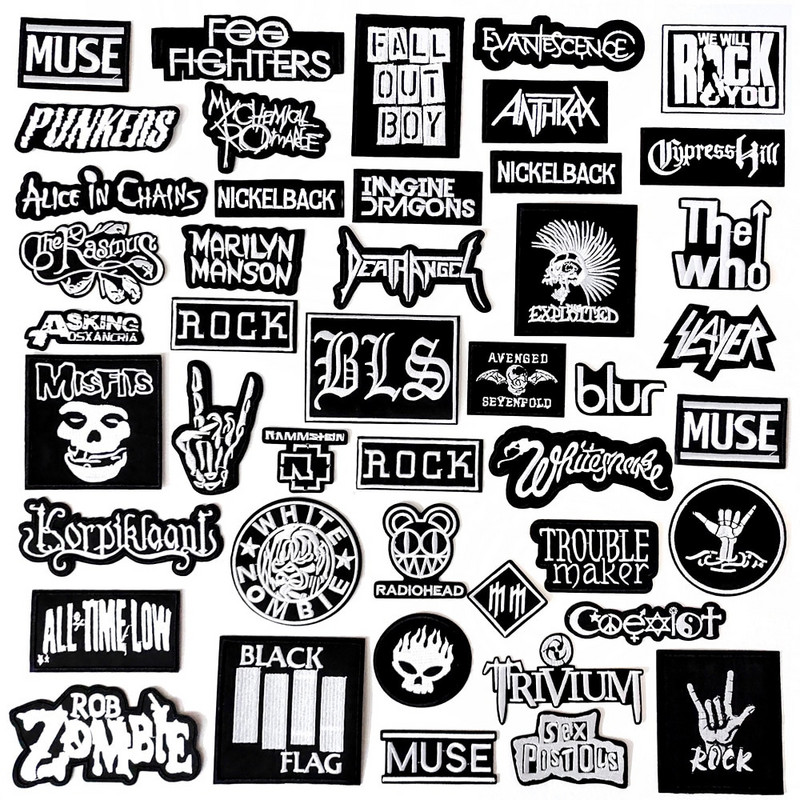 BAND DIY Vez Flaster Aplikacija Peglanje odjeće Pribor za šivanje Dekorativni flasteri PUNK ROCK METAL GLAZBA