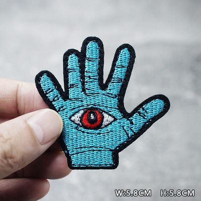 SKULL HEART EYE DIY Παιδικά μπαλώματα κέντημα για μπλουζάκι Σίδερο σε απλικέ Ρούχα Τζιν Αυτοκόλλητα Σήματα Parche ROCK MUSIC PUNK