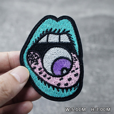 SKULL HEART EYE DIY Παιδικά μπαλώματα κέντημα για μπλουζάκι Σίδερο σε απλικέ Ρούχα Τζιν Αυτοκόλλητα Σήματα Parche ROCK MUSIC PUNK