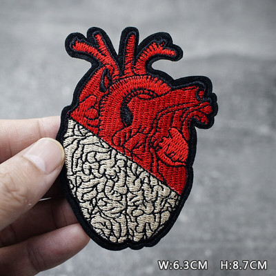 SKULL HEART EYE DIY Παιδικά μπαλώματα κέντημα για μπλουζάκι Σίδερο σε απλικέ Ρούχα Τζιν Αυτοκόλλητα Σήματα Parche ROCK MUSIC PUNK