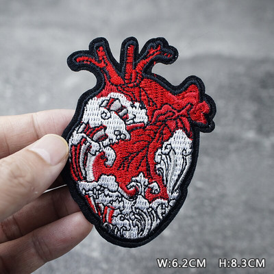 SKULL HEART EYE DIY Παιδικά μπαλώματα κέντημα για μπλουζάκι Σίδερο σε απλικέ Ρούχα Τζιν Αυτοκόλλητα Σήματα Parche ROCK MUSIC PUNK