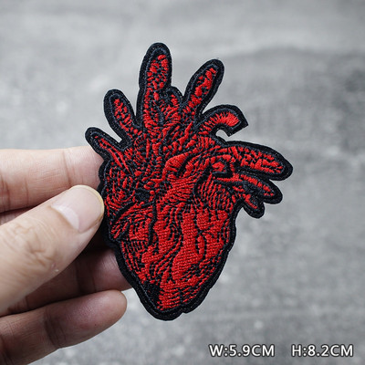 SKULL HEART EYE DIY Παιδικά μπαλώματα κέντημα για μπλουζάκι Σίδερο σε απλικέ Ρούχα Τζιν Αυτοκόλλητα Σήματα Parche ROCK MUSIC PUNK