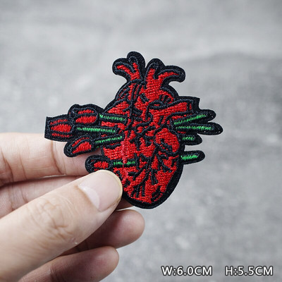 SKULL HEART EYE DIY Παιδικά μπαλώματα κέντημα για μπλουζάκι Σίδερο σε απλικέ Ρούχα Τζιν Αυτοκόλλητα Σήματα Parche ROCK MUSIC PUNK