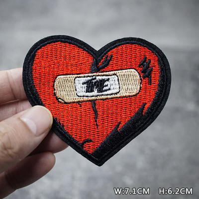 SKULL HEART EYE DIY Παιδικά μπαλώματα κέντημα για μπλουζάκι Σίδερο σε απλικέ Ρούχα Τζιν Αυτοκόλλητα Σήματα Parche ROCK MUSIC PUNK