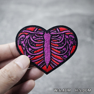 SKULL HEART EYE DIY Παιδικά μπαλώματα κέντημα για μπλουζάκι Σίδερο σε απλικέ Ρούχα Τζιν Αυτοκόλλητα Σήματα Parche ROCK MUSIC PUNK