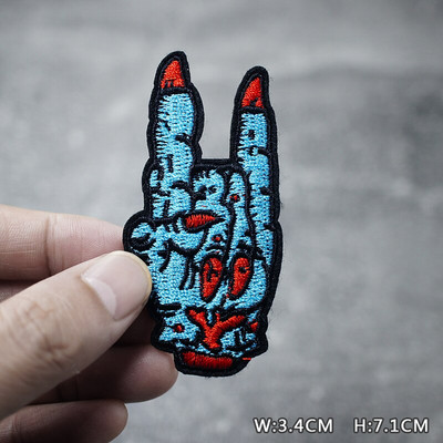 SKULL HEART EYE DIY Παιδικά μπαλώματα κέντημα για μπλουζάκι Σίδερο σε απλικέ Ρούχα Τζιν Αυτοκόλλητα Σήματα Parche ROCK MUSIC PUNK