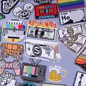 Money On Fire Patch Σίδερο σε μπαλώματα σε ρούχα απλικέ Μπουφάν ραπτικής Ρίγες Κεντημένο σήμα Fusible Patch Φτηνά πράγματα