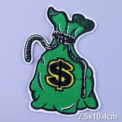 Money On Fire Patch Σίδερο σε μπαλώματα σε ρούχα απλικέ Μπουφάν ραπτικής Ρίγες Κεντημένο σήμα Fusible Patch Φτηνά πράγματα