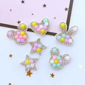 20 τμχ/ παρτίδα Απλικέ με στρας & Pearl Cat Star Rabbit Heart for DIY Clothes Patch Καπέλο Παπούτσια Καπέλα Κλιπ μαλλιών Διακοσμητικά μπαλώματα