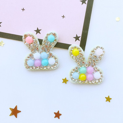 20 τμχ/ παρτίδα Απλικέ με στρας & Pearl Cat Star Rabbit Heart for DIY Clothes Patch Καπέλο Παπούτσια Καπέλα Κλιπ μαλλιών Διακοσμητικά μπαλώματα