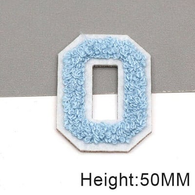 Zakrpe sa slovima od plavog šenila na odjeći, engleska abeceda, zakrpa za vez za torbe, haljine, traperice, DIY ime, 1 kom 50 mm