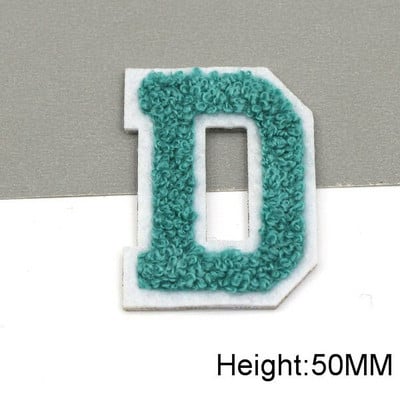 Zakrpe sa slovima od plavog šenila na odjeći, engleska abeceda, zakrpa za vez za torbe, haljine, traperice, DIY ime, 1 kom 50 mm