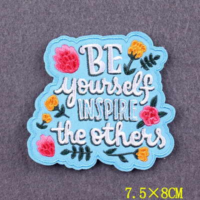 Κεντημένο μπάλωμα Θετικές λέξεις Μπαλώματα σε ρούχα DIY Γράμμα Σίδερο σε μπάλωμα για ένδυση Σήματα σλόγκαν σε αξεσουάρ σακιδίου