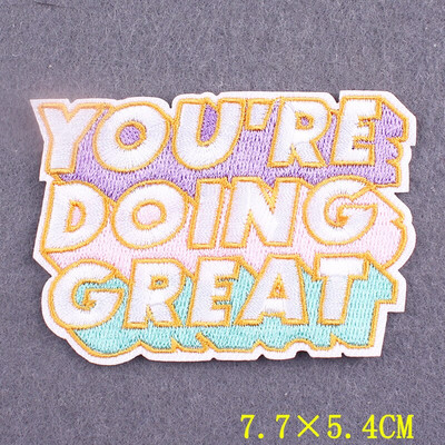 Κεντημένο μπάλωμα Θετικές λέξεις Μπαλώματα σε ρούχα DIY Γράμμα Σίδερο σε μπάλωμα για ένδυση Σήματα σλόγκαν σε αξεσουάρ σακιδίου