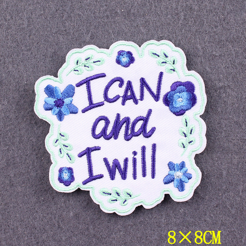 Κεντημένο μπάλωμα Θετικές λέξεις Μπαλώματα σε ρούχα DIY Γράμμα Σίδερο σε μπάλωμα για ένδυση Σήματα σλόγκαν σε αξεσουάρ σακιδίου