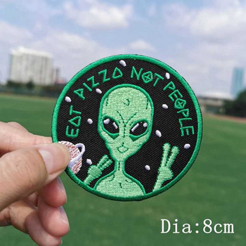 Prajna UFO Patch Iron On Patches On Clothes Θερμοκολλητικά κεντημένα μπαλώματα για ρούχα Alien Patch For Clothes Jackets DIY