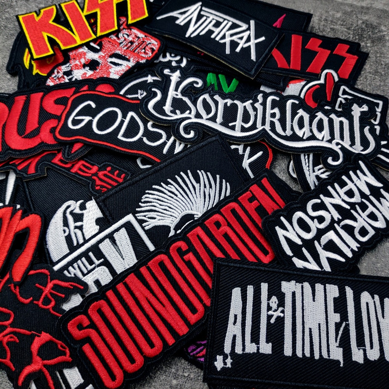 ROKIBÄND Triikimine Plaastritel Riie parandamine Kaunistamine Riided Rõivad Õmblemine Kaunistused Aplikatsioonid Märgid Heavy Metal MUUSIKA