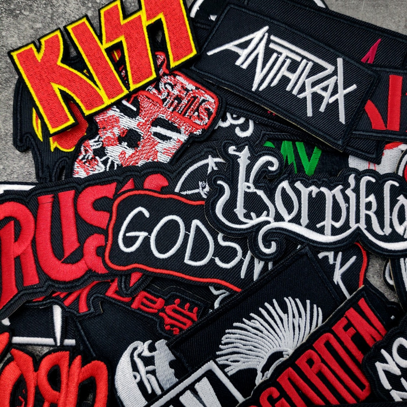 ROKIBÄND Triikimine Plaastritel Riie parandamine Kaunistamine Riided Rõivad Õmblemine Kaunistused Aplikatsioonid Märgid Heavy Metal MUUSIKA