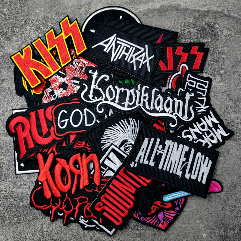 ROKIBÄND Triikimine Plaastritel Riie parandamine Kaunistamine Riided Rõivad Õmblemine Kaunistused Aplikatsioonid Märgid Heavy Metal MUUSIKA