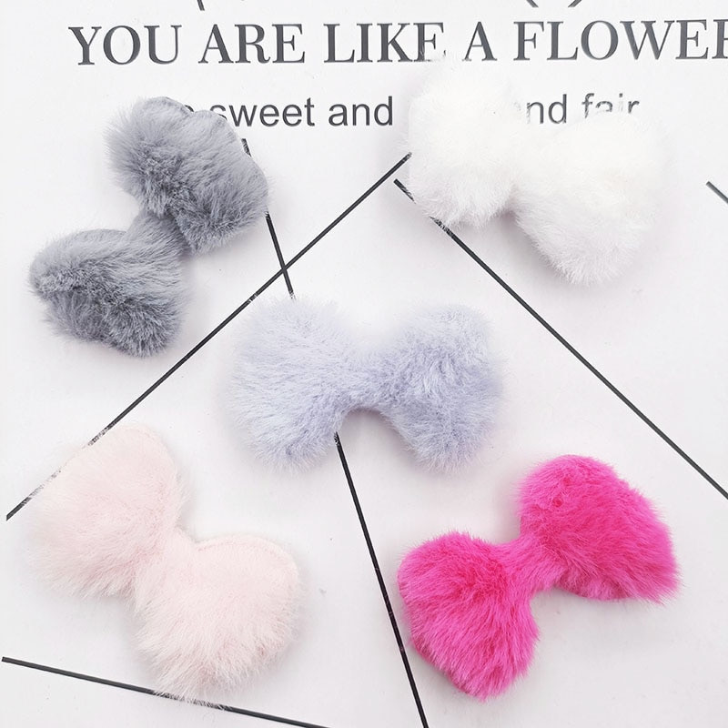 30Pcs/Lot 5.8*3.5CM plišana mašna za DIY ukrase za kosu Štipaljka za kosu Mašne Dekoracija Dodaci Odjeća Šeširi Cipele Zakrpe za šivanje