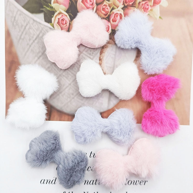 30Pcs/Lot 5.8*3.5CM plišana mašna za DIY ukrase za kosu Štipaljka za kosu Mašne Dekoracija Dodaci Odjeća Šeširi Cipele Zakrpe za šivanje