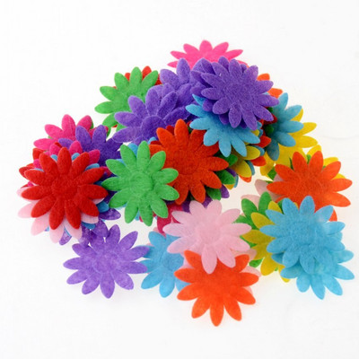 100 τμχ/παρτίδα Τυχαία Μικτά Χρώμα τσόχα πολλαπλών σχημάτων μπάλωμα απλικέ Felt scrapbooking Αυτοκόλλητο DIY Felt Pads