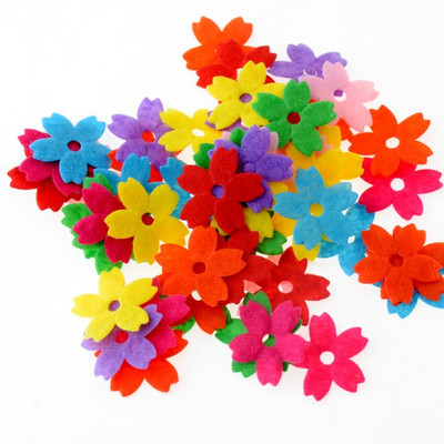 100 τμχ/παρτίδα Τυχαία Μικτά Χρώμα τσόχα πολλαπλών σχημάτων μπάλωμα απλικέ Felt scrapbooking Αυτοκόλλητο DIY Felt Pads