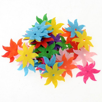 100 τμχ/παρτίδα Τυχαία Μικτά Χρώμα τσόχα πολλαπλών σχημάτων μπάλωμα απλικέ Felt scrapbooking Αυτοκόλλητο DIY Felt Pads