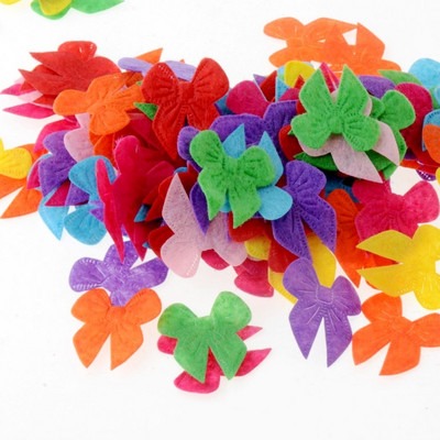 100 τμχ/παρτίδα Τυχαία Μικτά Χρώμα τσόχα πολλαπλών σχημάτων μπάλωμα απλικέ Felt scrapbooking Αυτοκόλλητο DIY Felt Pads