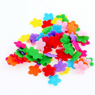 100 τμχ/παρτίδα Τυχαία Μικτά Χρώμα τσόχα πολλαπλών σχημάτων μπάλωμα απλικέ Felt scrapbooking Αυτοκόλλητο DIY Felt Pads