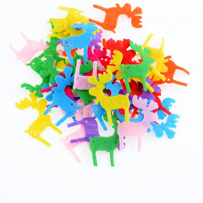 100 τμχ/παρτίδα Τυχαία Μικτά Χρώμα τσόχα πολλαπλών σχημάτων μπάλωμα απλικέ Felt scrapbooking Αυτοκόλλητο DIY Felt Pads