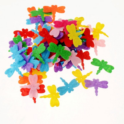 100 τμχ/παρτίδα Τυχαία Μικτά Χρώμα τσόχα πολλαπλών σχημάτων μπάλωμα απλικέ Felt scrapbooking Αυτοκόλλητο DIY Felt Pads