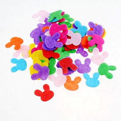 100 τμχ/παρτίδα Τυχαία Μικτά Χρώμα τσόχα πολλαπλών σχημάτων μπάλωμα απλικέ Felt scrapbooking Αυτοκόλλητο DIY Felt Pads