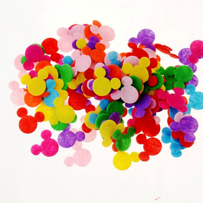 100 τμχ/παρτίδα Τυχαία Μικτά Χρώμα τσόχα πολλαπλών σχημάτων μπάλωμα απλικέ Felt scrapbooking Αυτοκόλλητο DIY Felt Pads