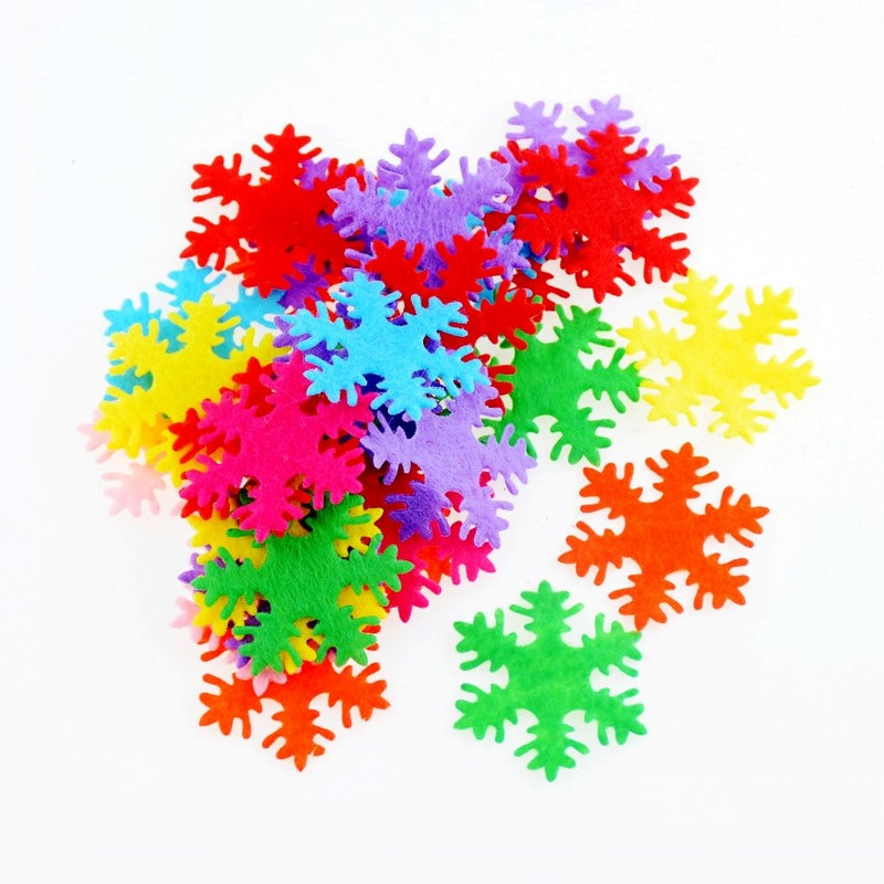 100 τμχ/παρτίδα Τυχαία Μικτά Χρώμα τσόχα πολλαπλών σχημάτων μπάλωμα απλικέ Felt scrapbooking Αυτοκόλλητο DIY Felt Pads