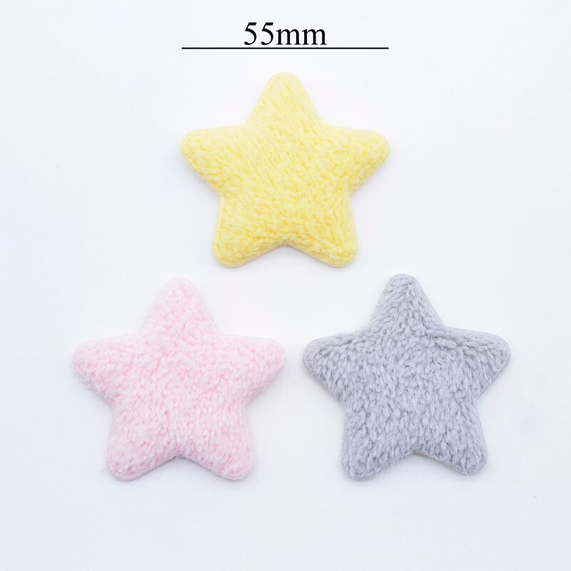 12 tk 55 mm plüüsist täheaplikatsioonid beebiriiete jaoks Mütsikingad Õmblusplaastrid Dekoratsioon DIY Peakatted Juukseklambrid Vibu tarvikud