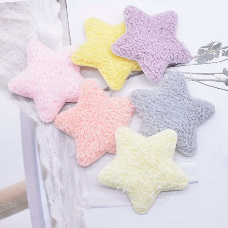 12 tk 55 mm plüüsist täheaplikatsioonid beebiriiete jaoks Mütsikingad Õmblusplaastrid Dekoratsioon DIY Peakatted Juukseklambrid Vibu tarvikud