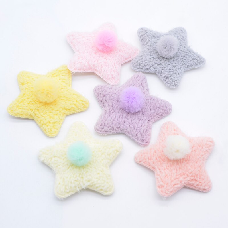 12 tk 55 mm plüüsist täheaplikatsioonid beebiriiete jaoks Mütsikingad Õmblusplaastrid Dekoratsioon DIY Peakatted Juukseklambrid Vibu tarvikud