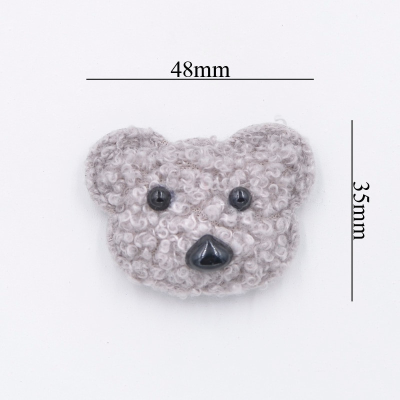 6 tk Teddy Plush polsterdatud Kawaii karupea aplikatsioonid riiete jaoks Müts Retuusid Õmblustarbed DIY juukseklambrid Dekoratsioonitarvikud G10