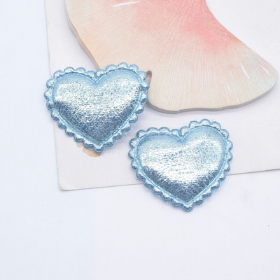 40 tk. 38*32 mm sädelev süda, aplikatsiooniga polsterdatud plaastrid riietele, müts, käsitöö, õmblustarbed.