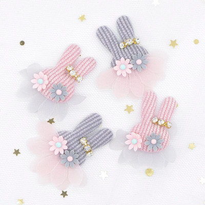 10 tk plüüsist jänese lillega kivist aplikatsioon isetegemise jaoks riided müts peakatted plaaster Õmblemine käsitöö kindad säärised sokid sisekujundus