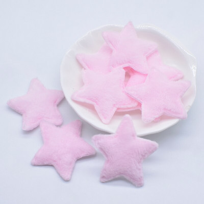 50 tk/partii 38 mm polsterdatud plüüs karvane vildist täheaplikatsioon isetegemise peakatetele juukseklambrid vibu tarvikud käsitööna valmistatud beebiriided mütsikaunistused