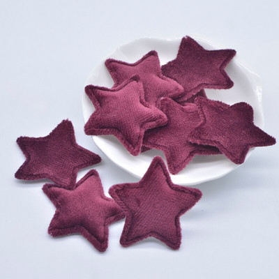 50 tk/partii 38 mm polsterdatud plüüs karvane vildist täheaplikatsioon isetegemise peakatetele juukseklambrid vibu tarvikud käsitööna valmistatud beebiriided mütsikaunistused