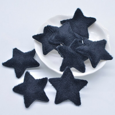 50 tk/partii 38 mm polsterdatud plüüs karvane vildist täheaplikatsioon isetegemise peakatetele juukseklambrid vibu tarvikud käsitööna valmistatud beebiriided mütsikaunistused