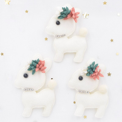 7cm Paluskangast polsterdatud aplikatsioonid Cartoon Deer Stick-on Rhinestone lilleplaaster rõivastele Käsitöö kleebis DIY juuksekaunistus