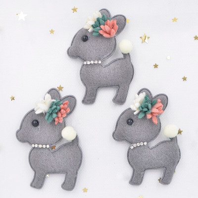 7cm Paluskangast polsterdatud aplikatsioonid Cartoon Deer Stick-on Rhinestone lilleplaaster rõivastele Käsitöö kleebis DIY juuksekaunistus