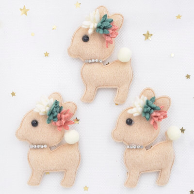 7cm Paluskangast polsterdatud aplikatsioonid Cartoon Deer Stick-on Rhinestone lilleplaaster rõivastele Käsitöö kleebis DIY juuksekaunistus