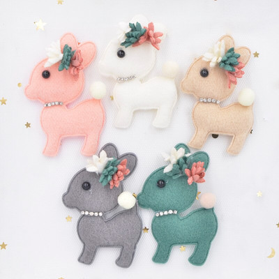 7cm Paluskangast polsterdatud aplikatsioonid Cartoon Deer Stick-on Rhinestone lilleplaaster rõivastele Käsitöö kleebis DIY juuksekaunistus