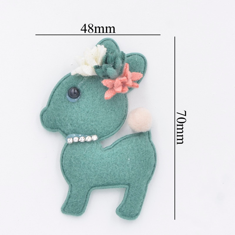 7cm Paluskangast polsterdatud aplikatsioonid Cartoon Deer Stick-on Rhinestone lilleplaaster rõivastele Käsitöö kleebis DIY juuksekaunistus