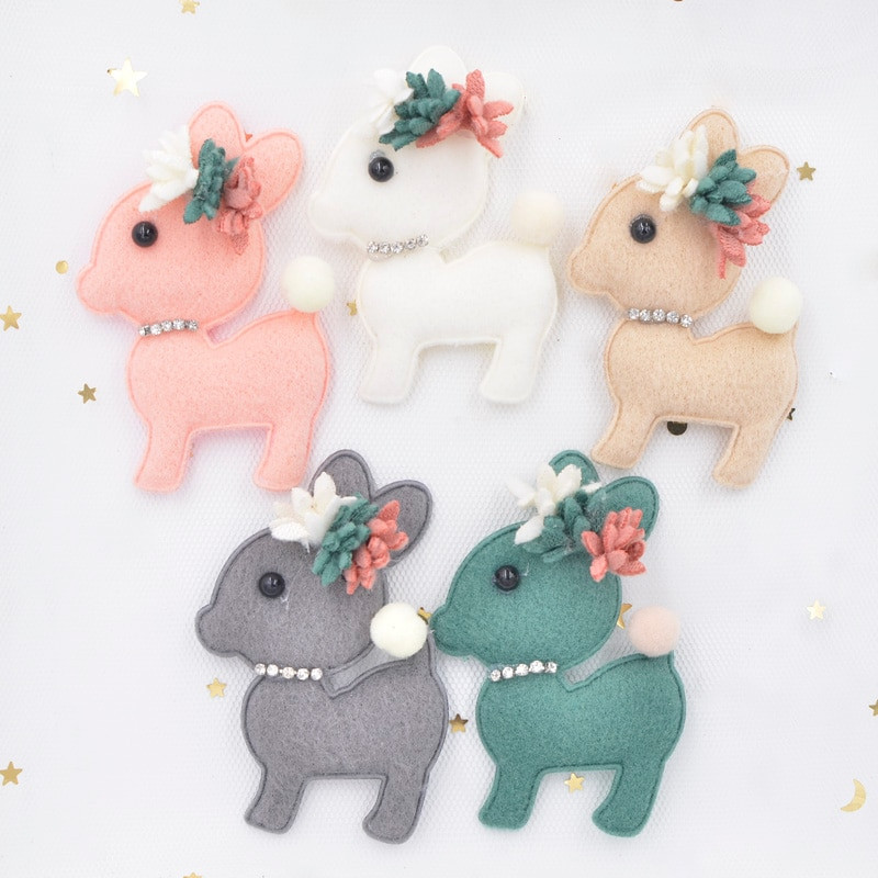 7cm Paluskangast polsterdatud aplikatsioonid Cartoon Deer Stick-on Rhinestone lilleplaaster rõivastele Käsitöö kleebis DIY juuksekaunistus